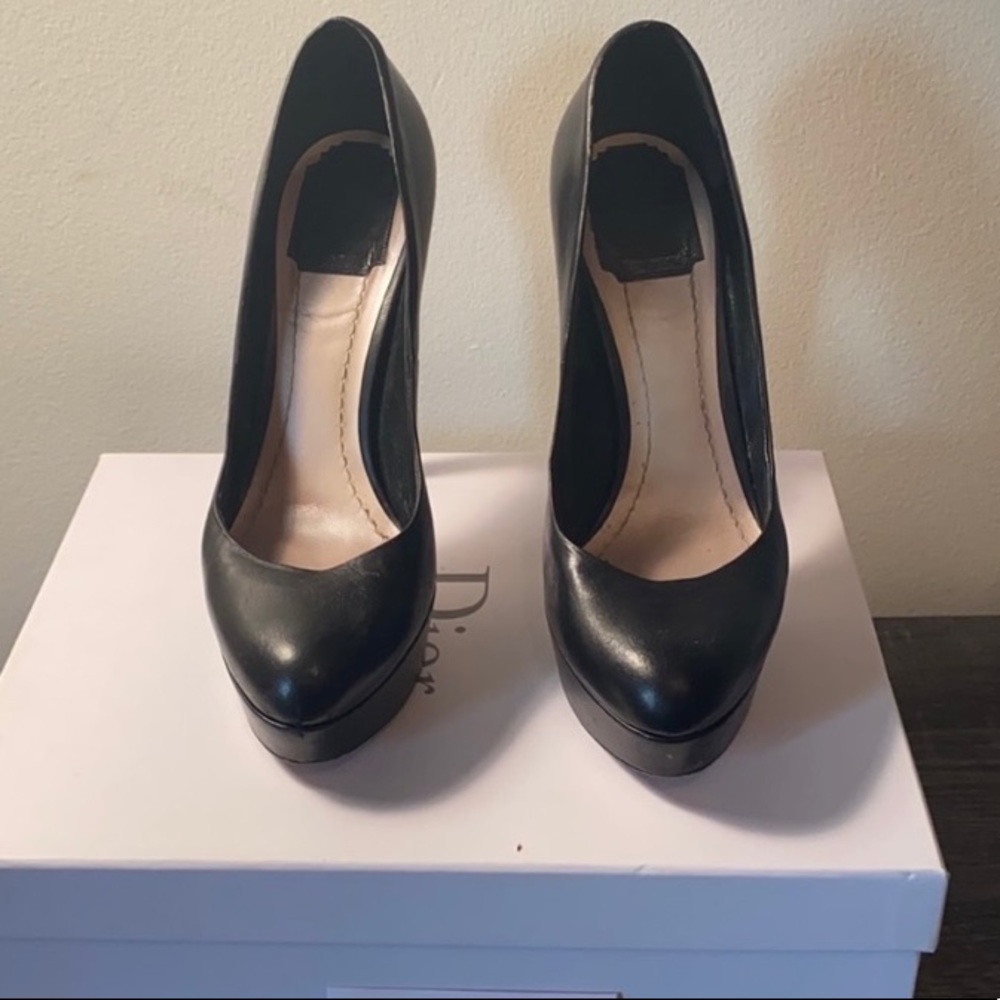 Dior black platform heels size 8.5